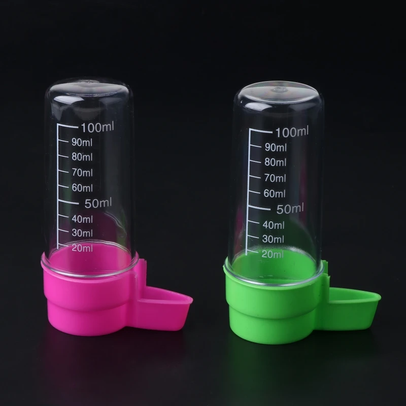 2 Pcs Bird Feeder and Drinker Set Clear Plastic Seed and Water Dispenser Large