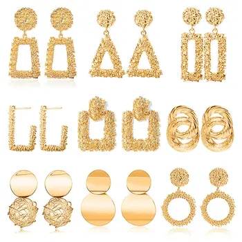 

Fashion Statement Earrings 2019 Big Geometric Gold Earrings For Women Hanging Dangle Earrings Drop Earring Modern Female Jewelry