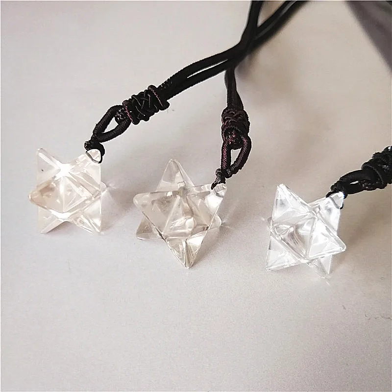Natural stone quartz white crystal pendant pendulum merkaba pendants chakra pendule suspension healing 6