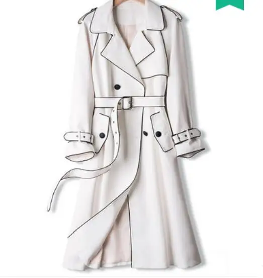 S-6XL HOT Spring Women New Fashion Personalized custom large size Mid-length waist double-breasted trench coat