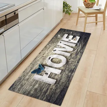 

Print Kitchen Mat Non-Slip Entrance Doormat for Living Room Bathroom Polyester Bedside Floor Mat Soft Wearable Area Rug Kid Room
