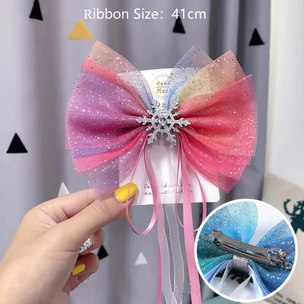 Spring pin Pink M MISM Рождественские снежинки аксессуары для волос хрустальные заколки для волос для женщин зимние заколки для волос женские заколки синие резинки для волос - Цвет: Spring pin Pink