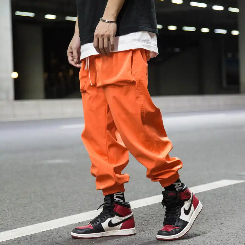 Black and orange cargo pants Clearance