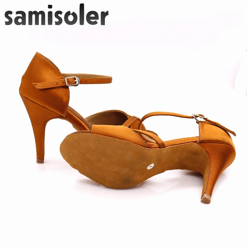 Samisoler 2019New Latin Dance Shoes For Women Tango Salsa Ballroom Dance High Heels soft Dancing Shoes