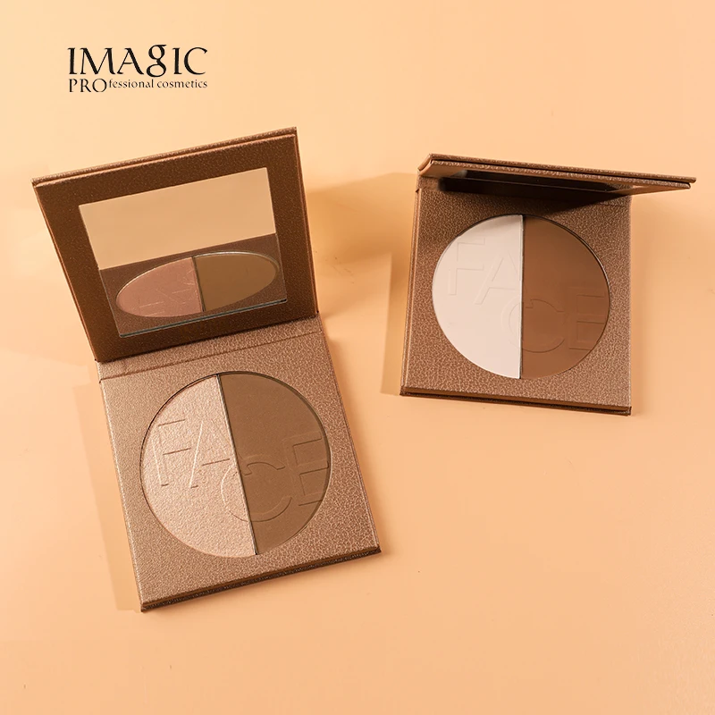2 цвета пудра контур лица хайлайтер тени для глаз бронзер палитра консилер носа