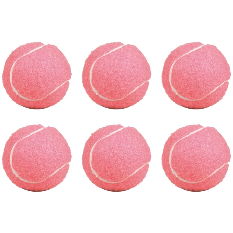 Tennis balls 6Pcs pack pink tennis balls wear-resistant elastic training 66mm ladies beginners practice for club