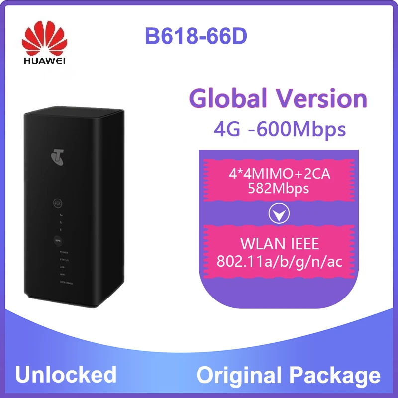 

Разблокированный Huawei B618 B618S-66D Cat11 600 Мбит/с 4G LTErouter CPE 4 аппарат не привязан к оператору сотовой связи маршрутизатор pk b715 b818