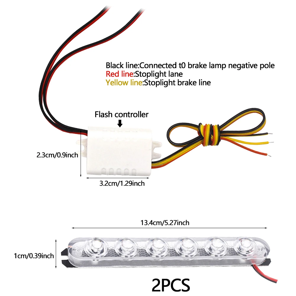 Strobe Police Light LED Car Truck Motorcycle Flashing Emergency Warning Rear Tail Brake Stop Led Lights Lamp 2Pcs