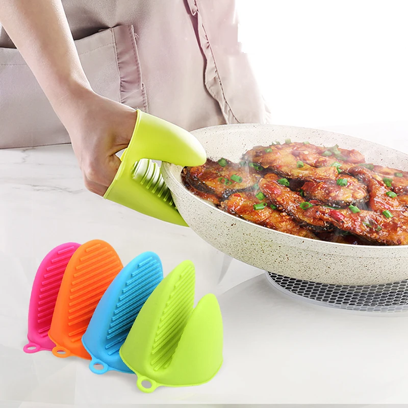 1Pc Kitchen Silicone Heat Resistant Glove Clip Microwave Heat Insulation Non-slip Handle Bowl Pot Clip Cooking Oven Glove