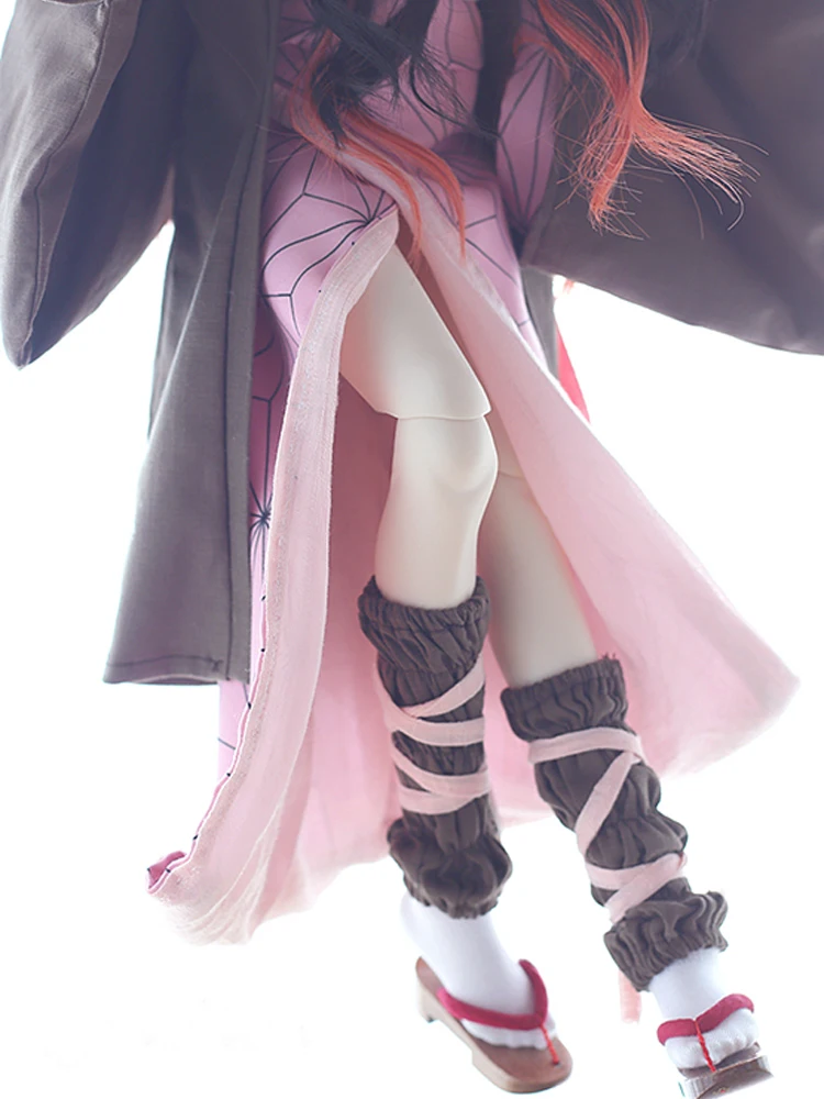 BJD Doll Clothes Demon Slayer Kamado Nezuko Cosplay Suit Wig Clogs Flute For 1/3 1/4 DDM/DDL/MSD Accept Custom Doll Accessories 4
