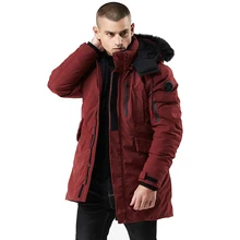 Мужская теплая Толстая канадская зимняя куртка и пальто, ветровка с меховым воротником, флисовая парка с хлопковой подкладкой, пальто в стиле милитари, одежда