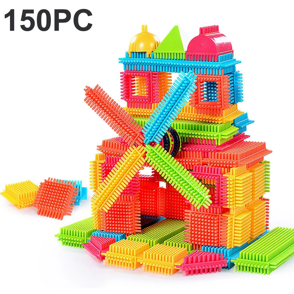 Bloques de construcción en 3D de forma de cerdas para niños, 150 Uds., azulejos, juguetes de tablero de juegos de construcción, regalos para niños, juguetes educativos tempranos