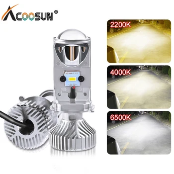 

Car Headlight Bulbs LED H4 Projector Lens Automobiles Lamp With Mini Projector Lens H4 LED Conversion Kit Headlamp 12V 24V 5500K