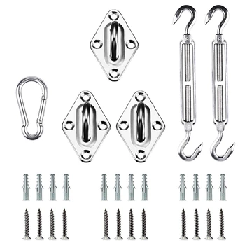 

30Pcs Shade Sail Hardware Kit for Rectangle Heavy Duty Sun Shade Sails Installation 5 Inch for Deck Garden Lawn Patio
