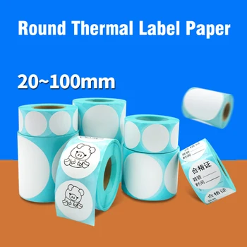 

thermal direct label paper round sticker paper 25-100mm diameter for thermal printer Price Tags Bar code paper use Supermarket
