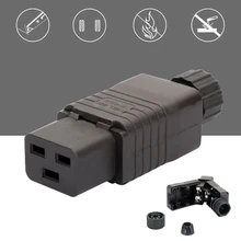Iec pdu ups 16a 250vac 320 c 19 plug, tomada de iec c19 diy, conector iec 320 c19 c19 plugue femea conect
