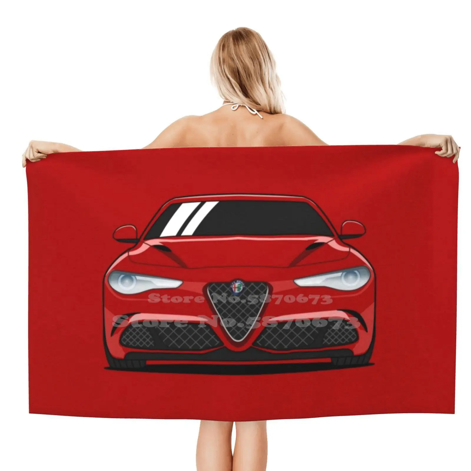 Alfa Romeo Giulia Quadrifoglio Stampa Asciugamano Da Spiaggia Asciugamano Da Viaggio Auto Super Auto Italia Auto Italiana Alfa Romeo C4 Giulia