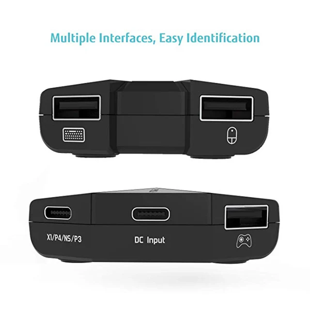 For Ps4 Xbox One Switch Ps3 Mouse Keyboard Adapter Gamepad Controller Converter Led Lights Fps Tps Rpg Game Accessories Gamepads Aliexpress