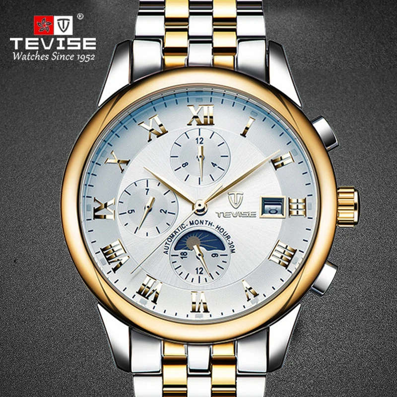 Часы TEVISE Мужские механические роскошные брендовые многофункциональные
