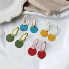 Для Женщин Серьги Южная Корея темперамент гвоздики с геометрическим орнаментом серьги преувеличенная индивидуальность нерегулярные круглые серьги для девочек серьги