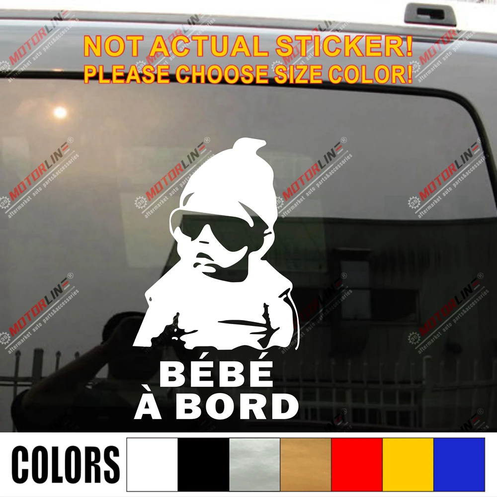 Sticker BABY ON BOARD Adhesive Decal Vynil Car Rear Window Motor PVC Male 
