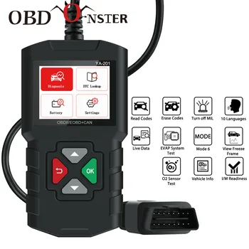 

OBD 2 Code Reader YA201 OBDII automotive scanner Analysis engine Car Diagnostic tool free update Multilingual PK cr319 elm327