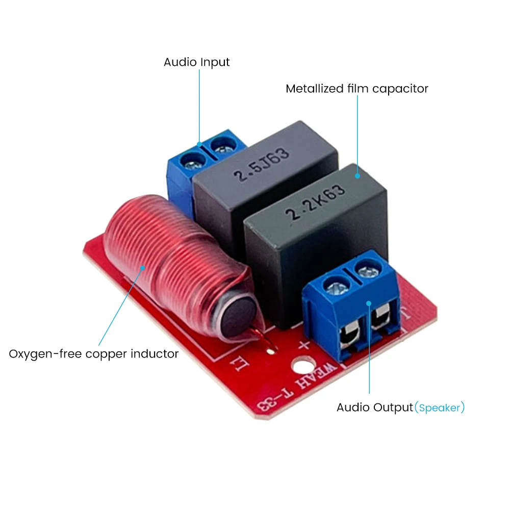 Pure Tweeter Crossover 80W Speakers Frequency Divider HiFi Home Theater Car Audio Upgrade Treble Speaker 1Pcs tweeter speaker