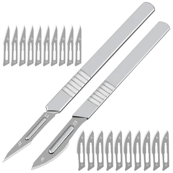 

10pcs 11# 23# Carbon Steel Surgical Scalpel Blades + 1pc Handle Scalpel DIY Cutting Tool PCB Repair Animal Surgical Knife