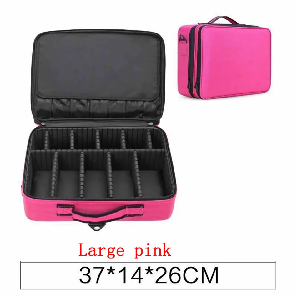 Женский Профессиональный чемодан коробка для макияжа косметичка Органайзер чехол для хранения на молнии Большие туалетные принадлежности, мытье Красота сумка