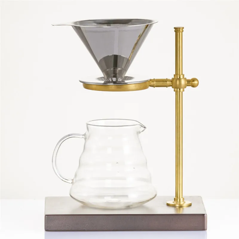 

Reusable Coffee Filter 304 Stainless Steel Cone Coffee Filter Baskets Mesh Strainer Pour Over Coffee Dripper With Stand Holder