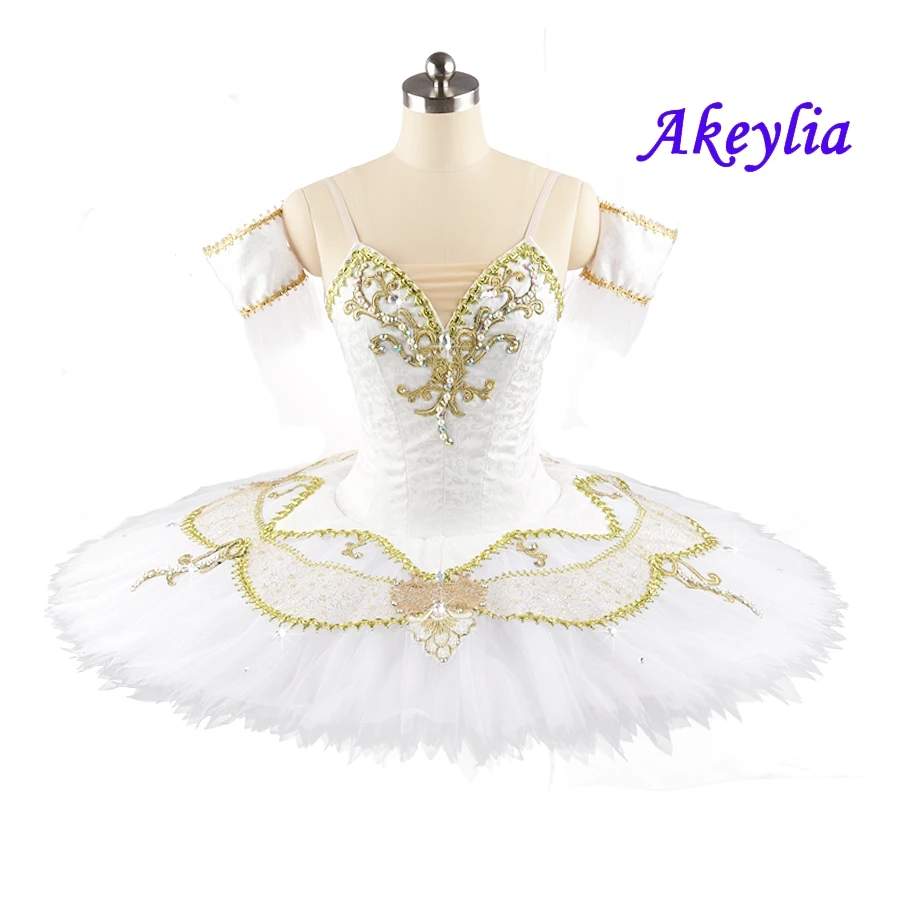 2020 News! Professional tutu white for women competition Jacquard sleeping beauty pancake ballet costume tutu classical girls