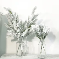 Decoração de natal pinho ramos artificiais planta falsa flores artificiais janela decoração diy casa festa escritório loja decorações