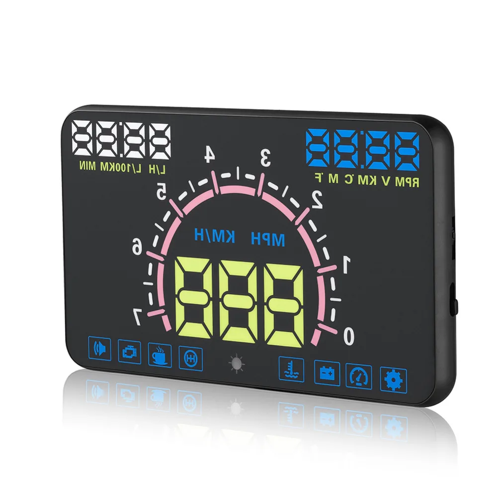 Универсальный 5," Авто HUD Дисплей с OBD2 и EUOBD Интерфейс превышение скорости Предупреждение лобовое стекло проектор Системы