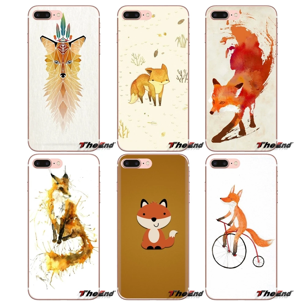 For LG Spirit Motorola Moto X4 E4 E5 G5 G5S G6 Z Z2 Z3 G2 G3 C Play Plus Mini Transparent Soft Cases Cover Splash Watercolor Fox | Мобильные