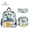 ALAZA 3pcs/set Small Kindergarten Backpack Children School Bags Kids Dinosaur print Schoolbag Baby Toddler Bag Mochila Infantil 1