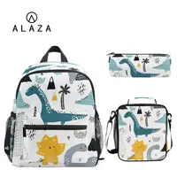 ALAZA 3pcs/set Small Kindergarten Backpack Children School Bags Kids Dinosaur print Schoolbag Baby Toddler Bag Mochila Infantil 1