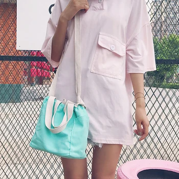 

Ladies Bucket Shoulder Bag Simple Messenger Bag Cute Bow Korean Version Solid Color Shoulder Bags For Ladies