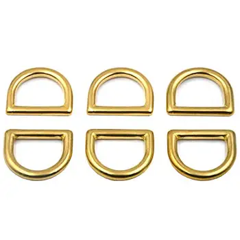 

6Pcs,12mm-45mm Inner Width,Solid Brass D Ring for Straps Bags Purses Belting Leathercarft