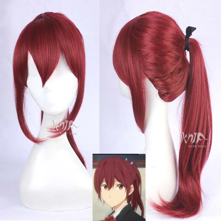 Высокое качество винно-Красного цвета Аниме косплей парик бесплатно! Gou Matsuoka Cos