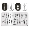 Nail Art Stamp Plate MouTeen-222 Geometry Tattoo Nail Stamping Plates Manicure Set For Nail Art Stamper 3