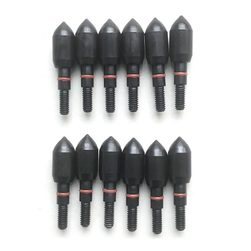 

12 Pcs Black Broadheads Fit For 6.2 Mm Diameter Archery Target Parts Arrowheads Iron Recurve Bow Sports