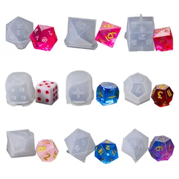 

9 Shapes Dice Fillet Square Triangle Dice Mold Dice Digital Game Silicone Mould