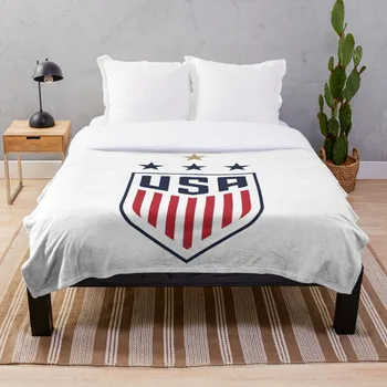 

USWNT 4 Stars Throw Blanket Soft Sherpa Blanket Bed Sheet Single Knee Blanket Office Nap Blanket