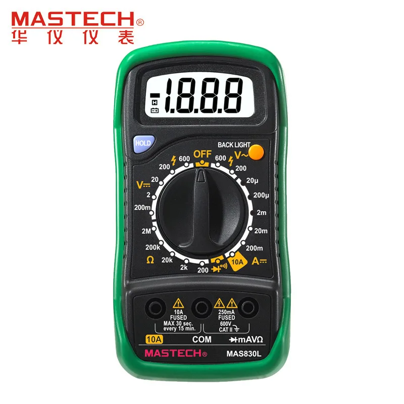 MASTECH MAS830L карманный цифровой мультиметр с сопротивлением AC/DC тестер напряжения