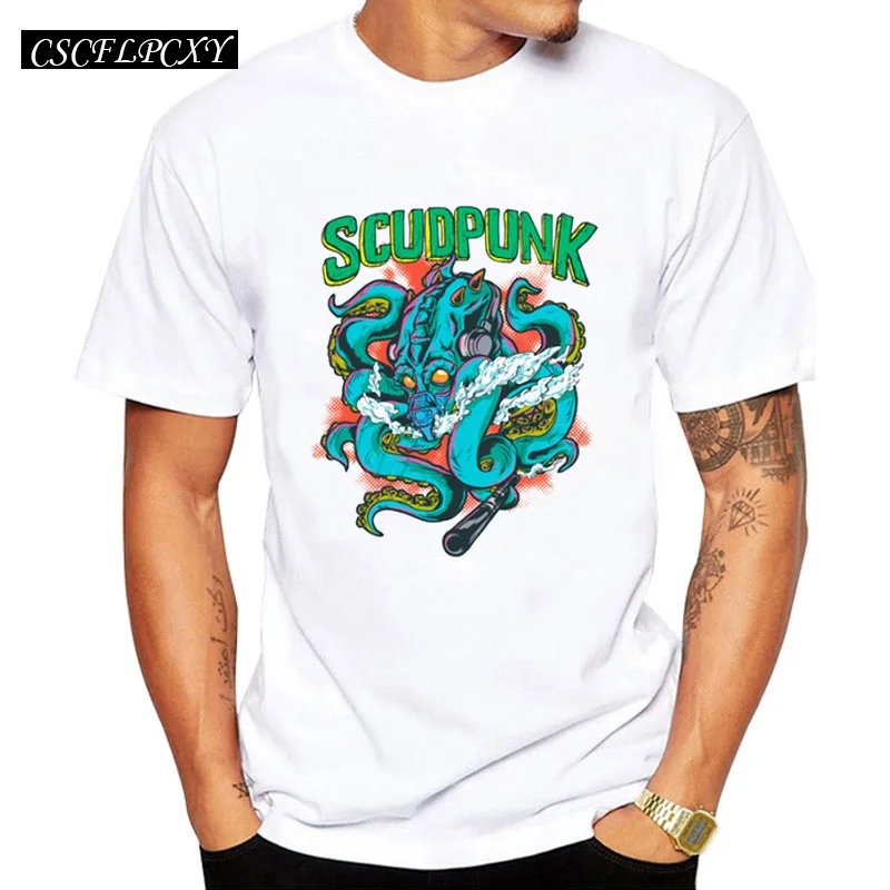 

Godike Octopus Alt Design 2019 Newest Men t-shirt Summer Fashion Scudpunk Printed Tee Shirts Short Sleeve Hipster Tops