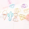 10 pcs/pack cute Cactus star Ice Cream Mini Paper Clips Kawaii Stationery Metal Clear Binder Clips Photos Tickets Notes Letter ► Photo 3/5