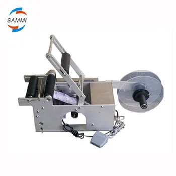 

semi-automatic round bottle adhesive sticker labeling machine for round container