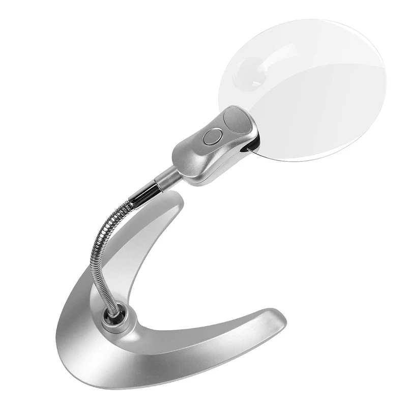 Топ лупа, Led лупа Настольный зажим, 1.85X+ 4X Светодиодная лампа лупы, диммируемая лупа для чтения, рабочая