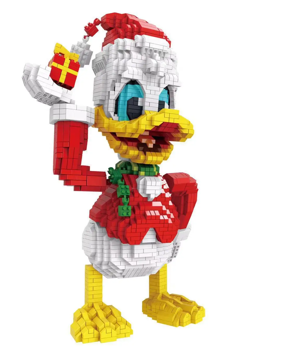 Hot xmas cartoon Christmas duck nanoBRICKS Mickey Donald Santa Claus suit micro diamond building block assemble MODEL toys