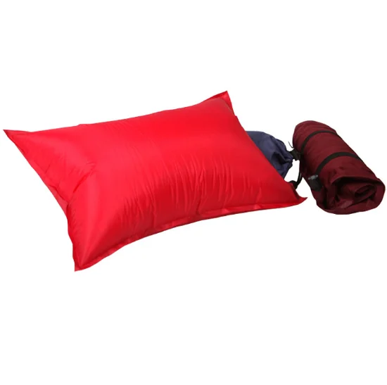 Портативный подушка для путешествий на воздушной подушке надувная, двойная Двусторонняя Флокированная Подушка лагерь пляж для автомобиля, самолета отеля голову подстилка для кошек сна
